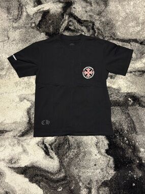 Chrome Hearts Red Cross Black T-Shirt Men Size Medium or Large